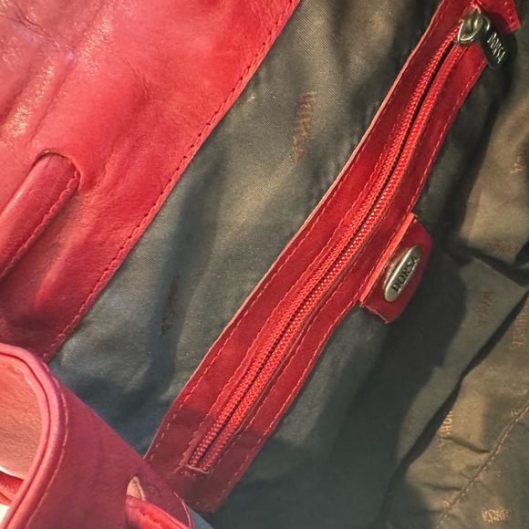 Dorsa Red Italian Leather Backpack - Picture 10 of 13